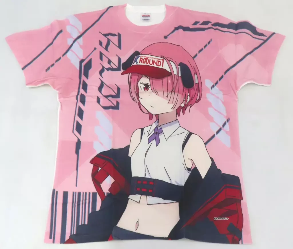 Camiseta gráfica completa de cordero rosa Re ZeRo Starting Life in Another World X Round One