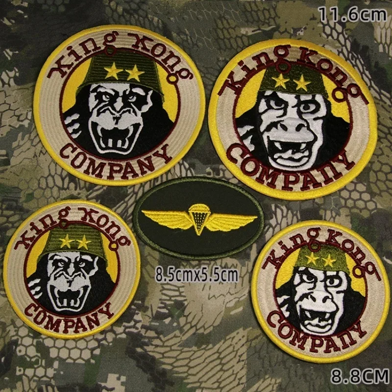 King Kong Taxi Driver Badge M65 Hook&Loop Embroidered Patches Klett Parachute Morale Emblem Tactical Patch For Backpack Stickers