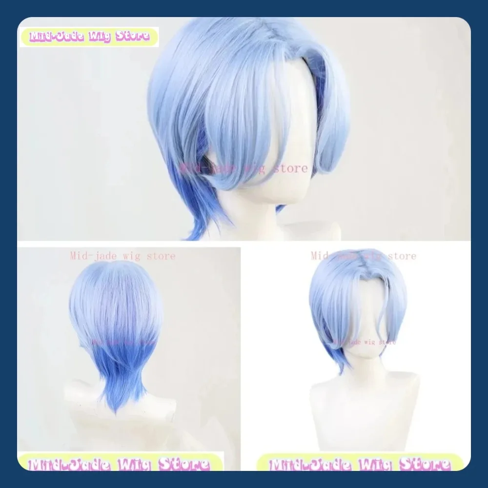 Changhe Lanjia Cosplay Wig Synthetic Hair Heat-resistant Fiber Anime Short Hair Cosplay Party Costume Props Mid-jade Wig Store
