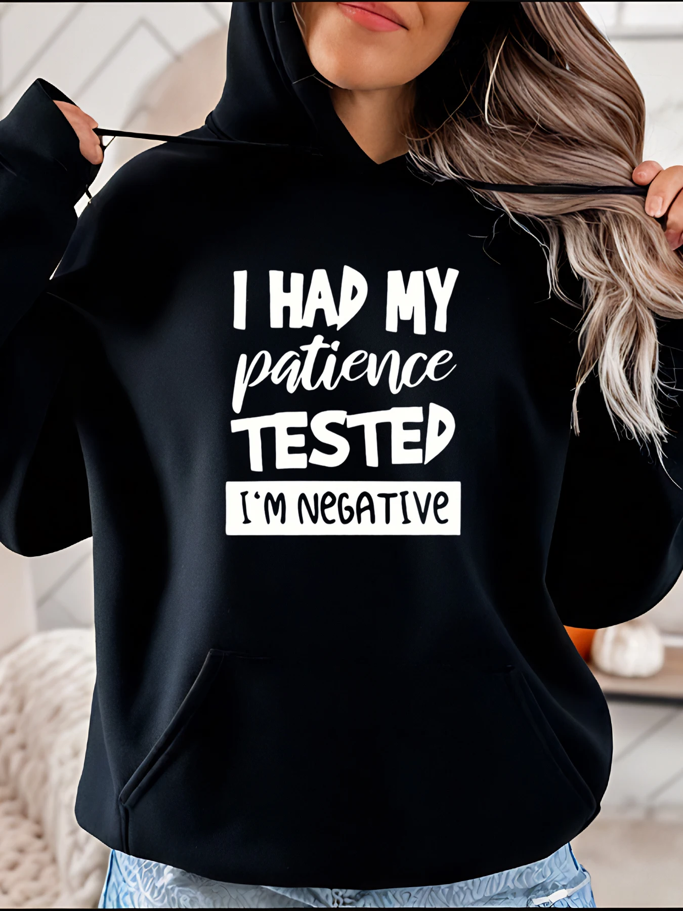 

Толстовка с капюшоном с отрицательным принтом «I Had My Patience», повседневная уличная одежда, толстовка с графическим рисунком, женская повседневная одежда