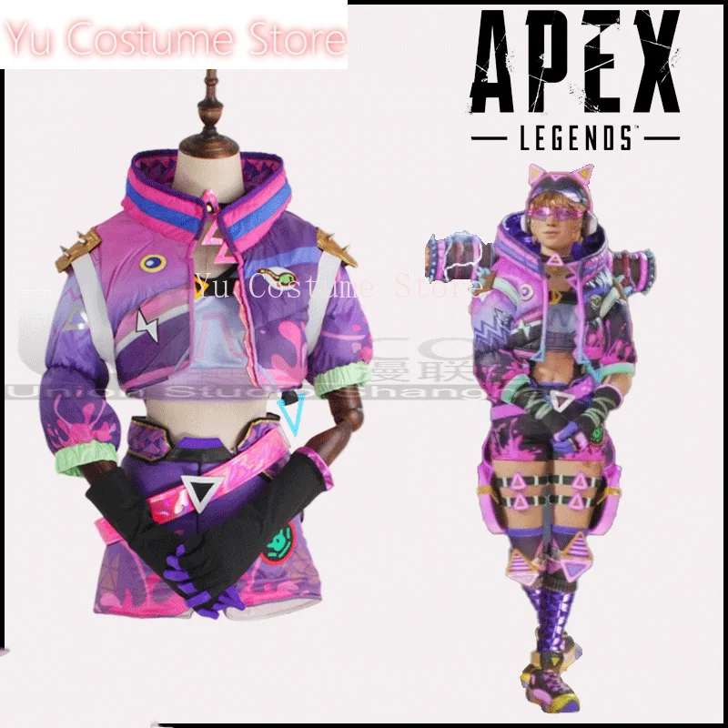 Yu Costume  Apex Hua Sen Cute kitten Ladies cosplay costume Cos Game Anime Party Uniform Hallowen Play Role clothes Clothing New