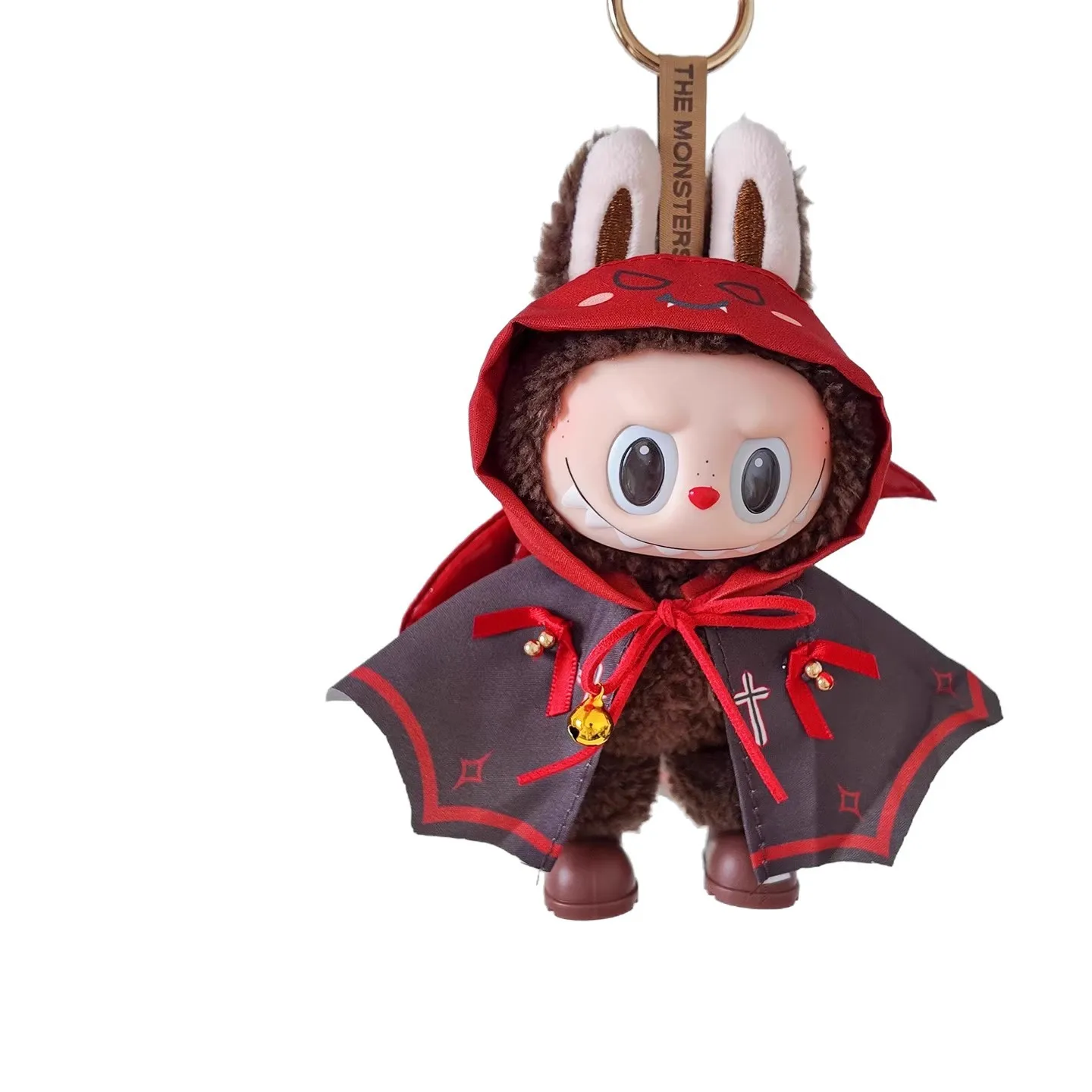 Vampiro pequeno diabo roupas para labubu v1v2v3 boneca de pelúcia roupas sentadas para decoração de halloween presente infantil