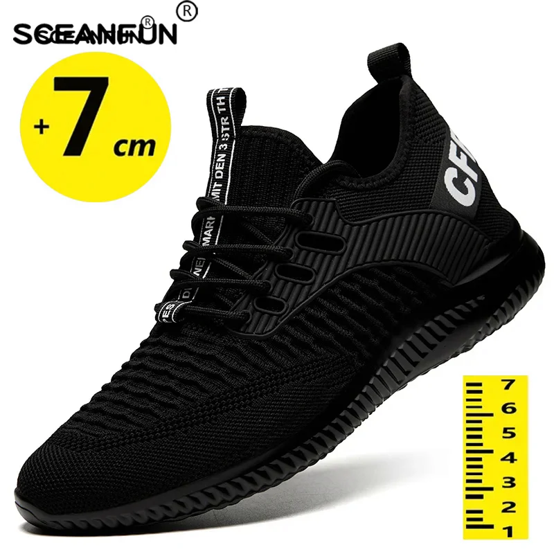 New 2024 sneakers man elevator casual shoes height increase shoes for men insoles 7cm sports heightening shoes tall shoes