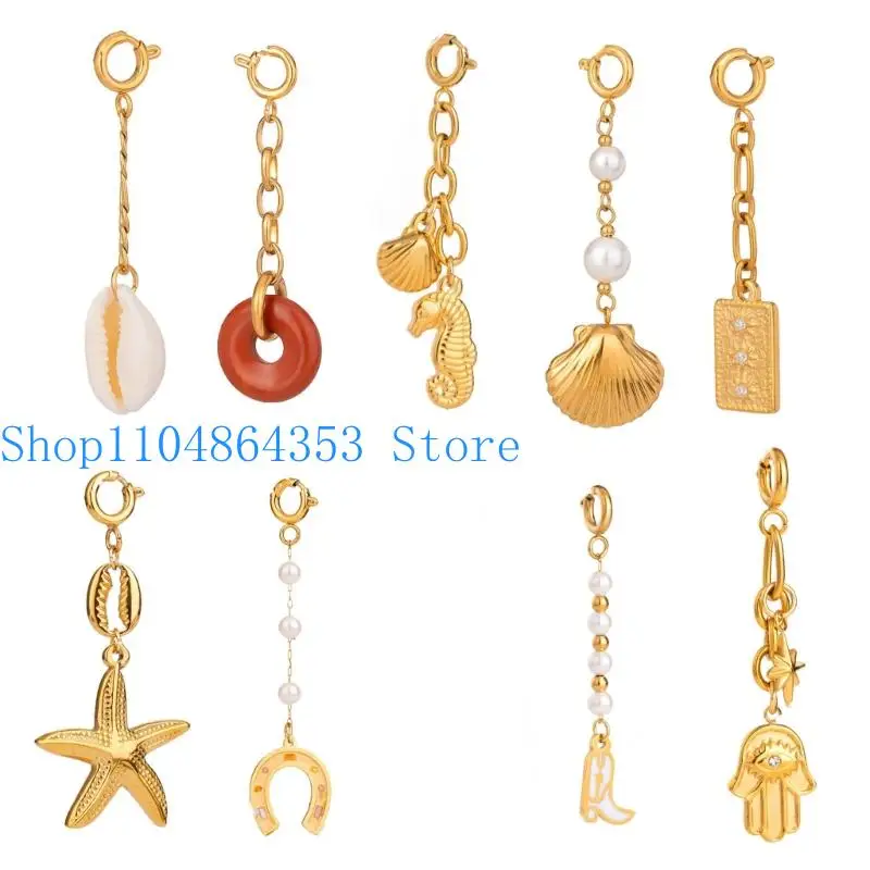 652F Multifuntional Beach Themed Stainless Steel Pendant Body Jewelry Waterproof Accessory Present for Swimsuit Lovers