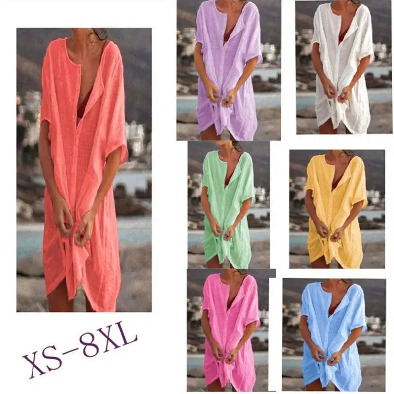 

Women's Shirts Multiple Sizes Medium to Long Short Fashionable Non-deformable Short Sleeve Pure Color Business Casual Blouse