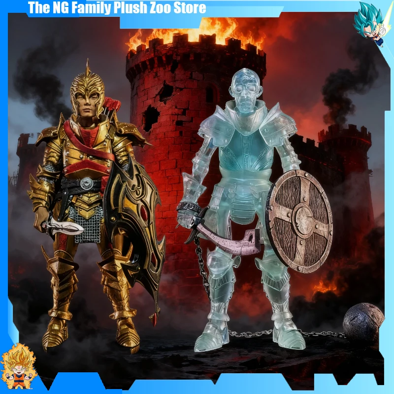 

Four Horsemen Golden Knight Blue Skeleton Soldier Action Figure - Collectible Model Statue for Toy Gift Collection