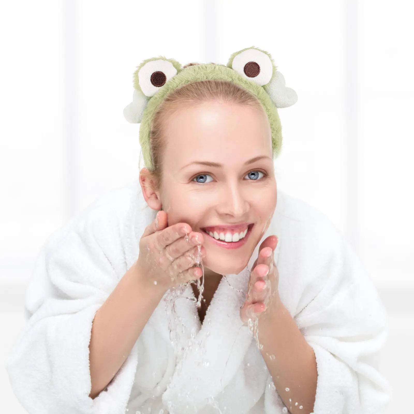 Lovely Frog Hairband for Women Girls Soft Makeup Hair Band Face Washing Shower Headband Cute Hair Accessories for Skincare Spa