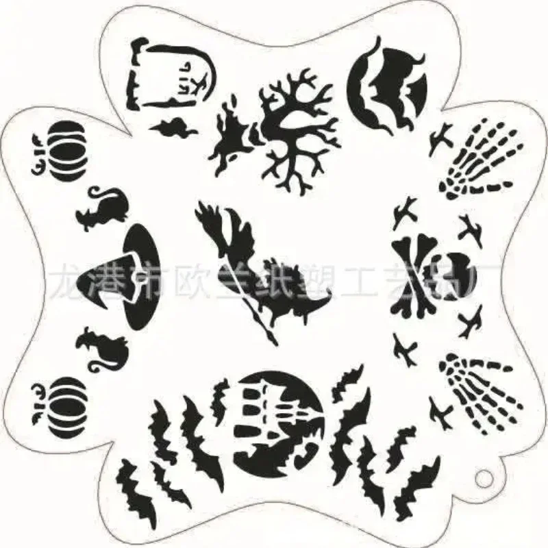 ภาพวาดใบหน้าแม่แบบลายฉลุล้างทําความสะอาดได้เด็ก Body Face Tattoo สเปรย์จิตรกรรม DIY Make-up แม่แบบสําหรับเด็กวาด Make-up