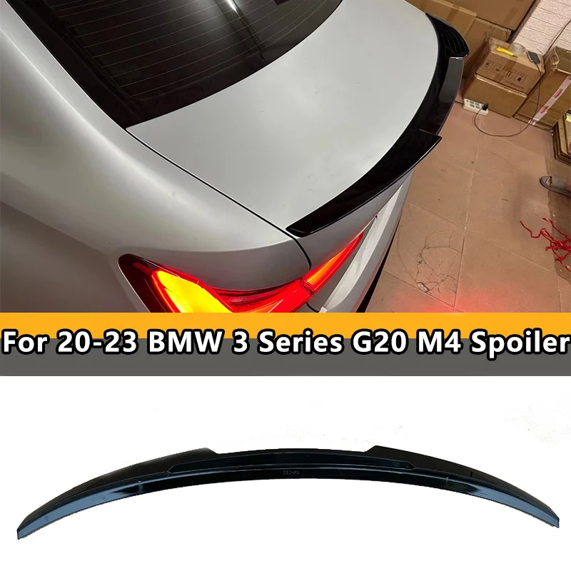 

For 2020-2023 BMW 3 Series G20 Rear Trunk Lid Spoiler Wing M4 Style Car Tailgate Flap Trim Decklid Lip Body Accessories