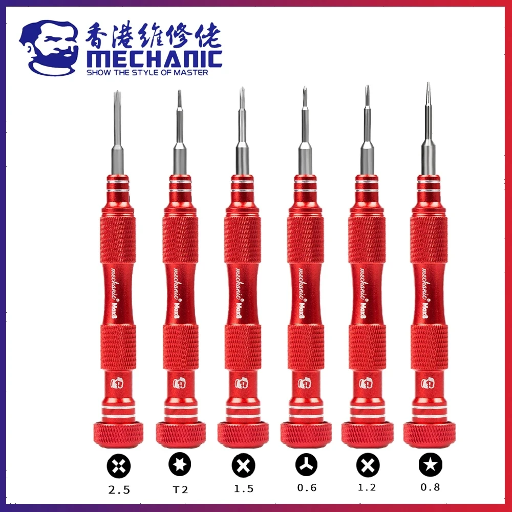 MECHANIC Max 8 High Precision 3D Aluminum Alloy Built-in Magnet Screwdriver For Mobile Phone Repair Non-slip Disassembly Tool