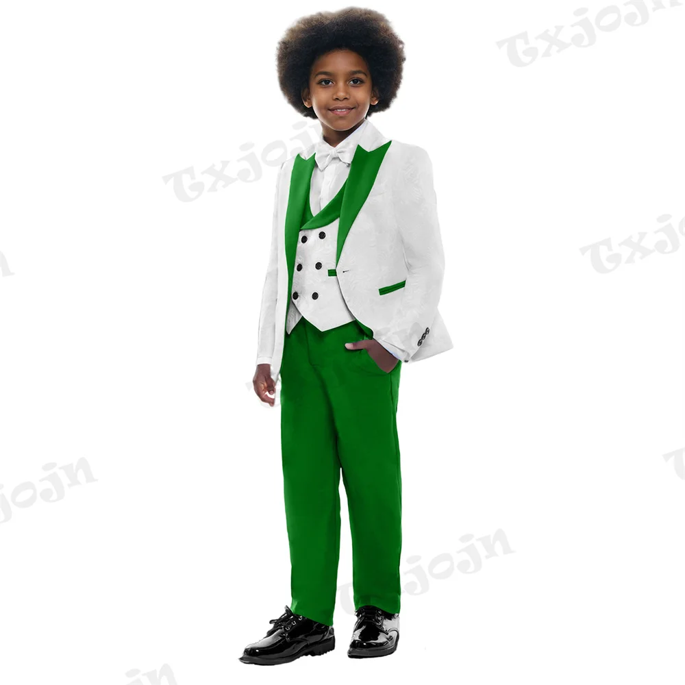 Four Seasons Comfortable Child Suit Set 4 Pieces For Daily Activities Smart Elegant Boys Slim Fit Suits Piano Contest