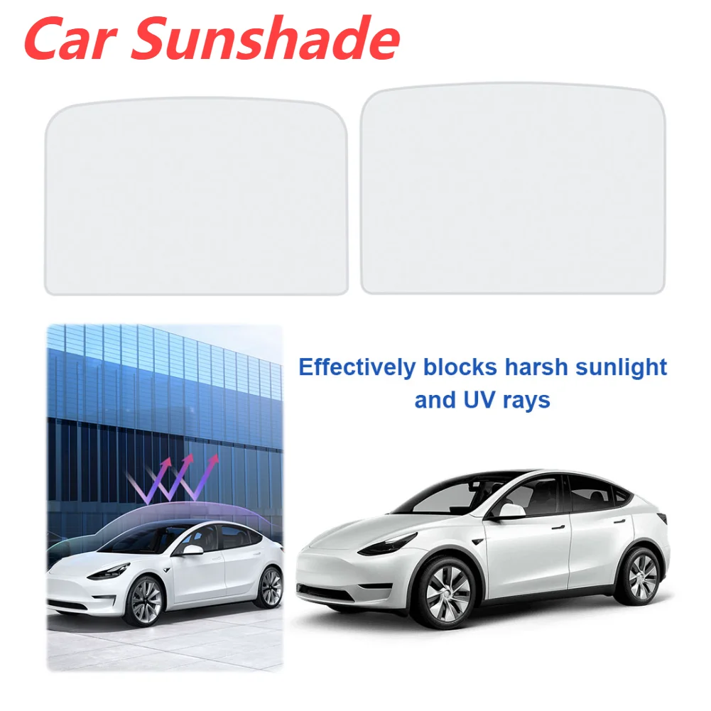 

Roof Sunshade Ultraviolet Isolation Sun Roof Shade Fit Design Front Rear Skylight Sunshade for TESLA Model 3 2024 Accessories