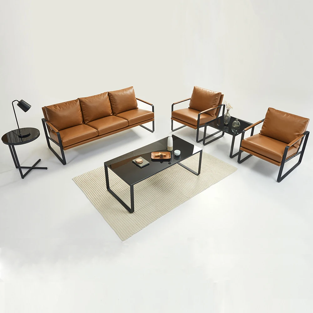 

Leather Sofa Living Room Furniture Living Room Sofa Sets Luxury Modern Synthetic Leather Office Sofas