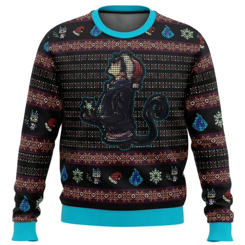 Mephisto Pheles Blue Exorcist Ugly Christmas Sweater Gift Santa Claus Pullover Men 3D Sweatshirt And Top Autumn And Winter Cloth