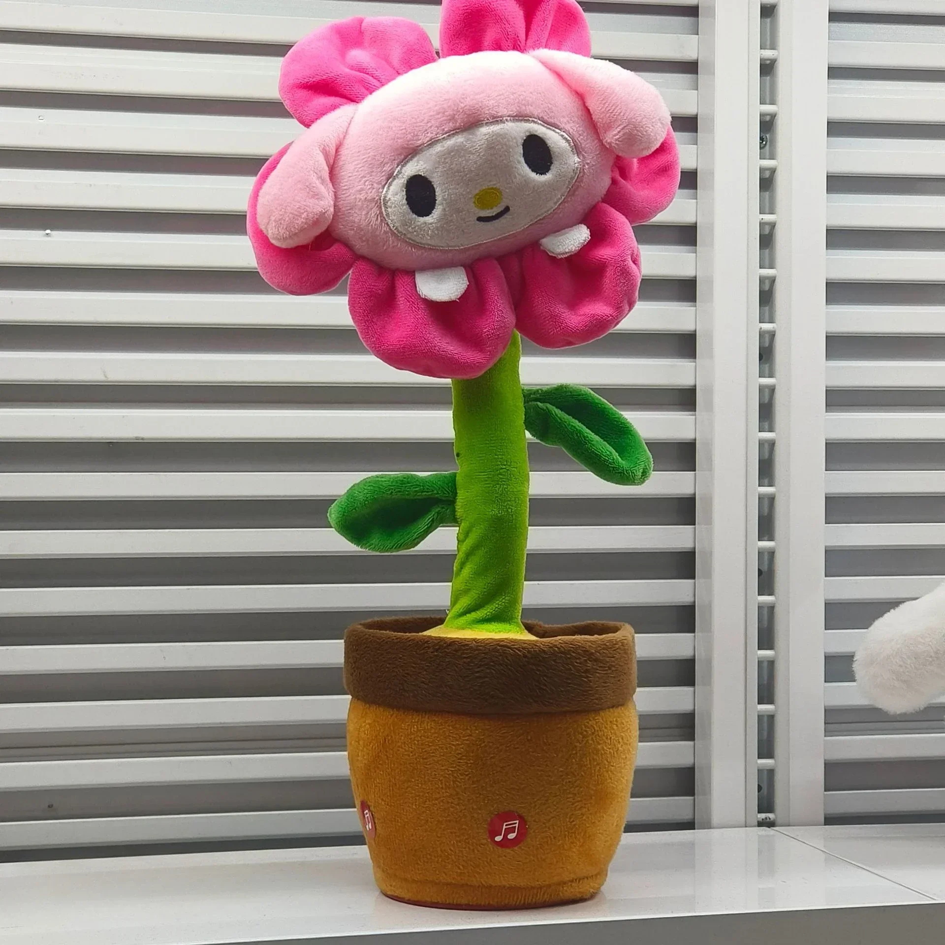 سانريو أنيمي الموسيقى بوعاء النبات قابلة للشحن الغناء الرقص تسجيل الحديث مرحبا كيتي تويست اناء للزهور لعبة أطفال مضحكة