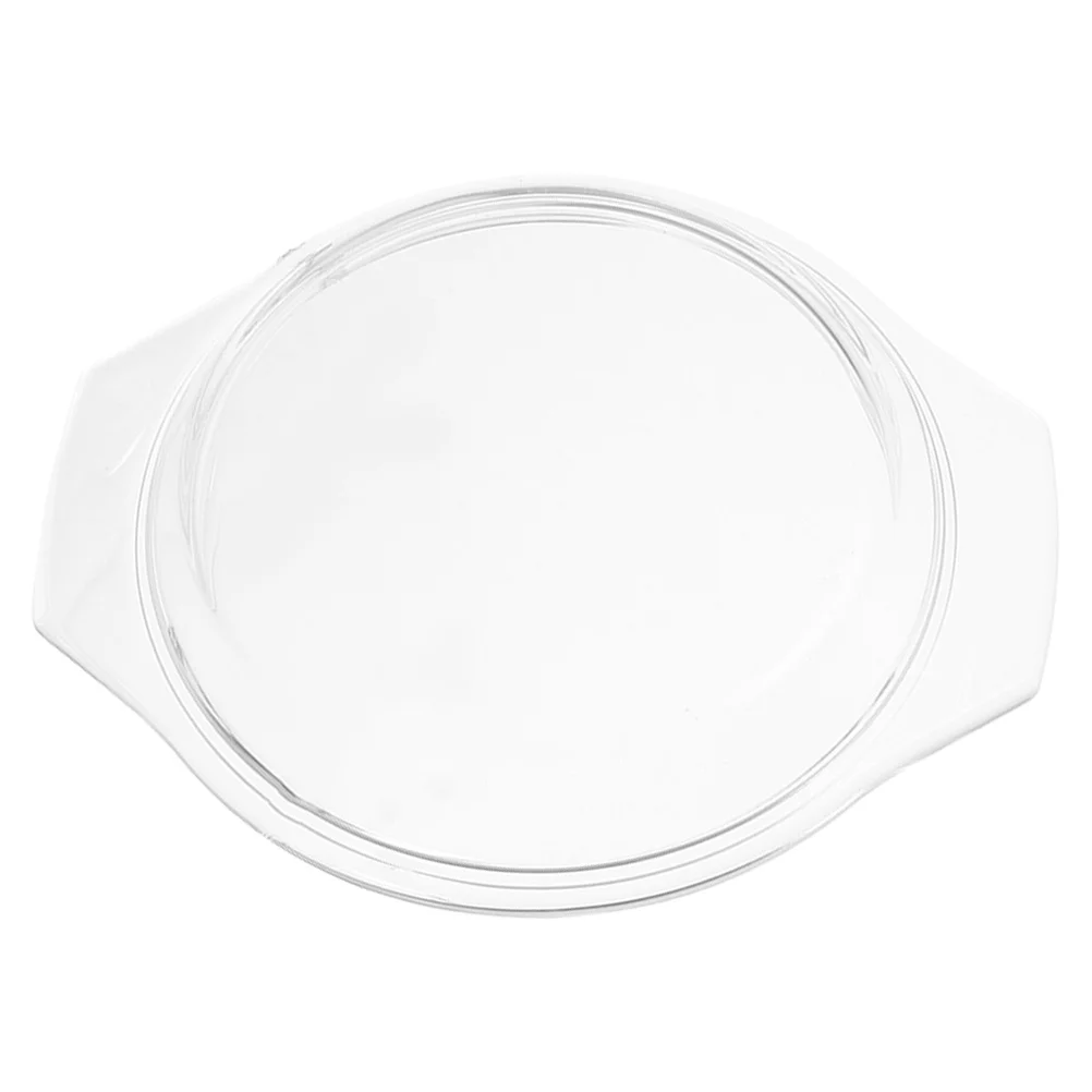 

1pc Reusable Microwave Clear Oil-Proof Glass Food Cover Large Plate Cover For Bacon Covers Reusable Burgers 17.8Cm