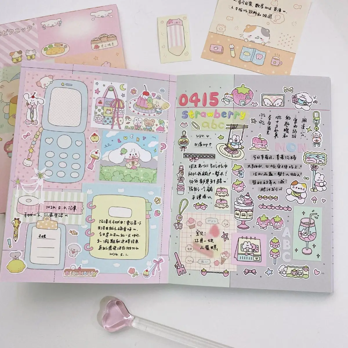 WAKAWAKA Scrapbook Materiale Carta per appunti Note multifold 50 fogli Cancelleria Kawaii Taccuini memo Accessorio Uffici Libro decorativo