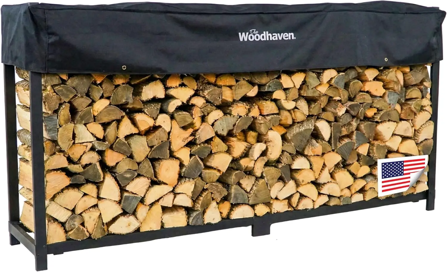 Outdoor Firewood Storage - Heavy-Duty Steel Firewood Rack, 1/2 Cord Capacity, Keeps Wood Dry, Lifetime Structural Warranty