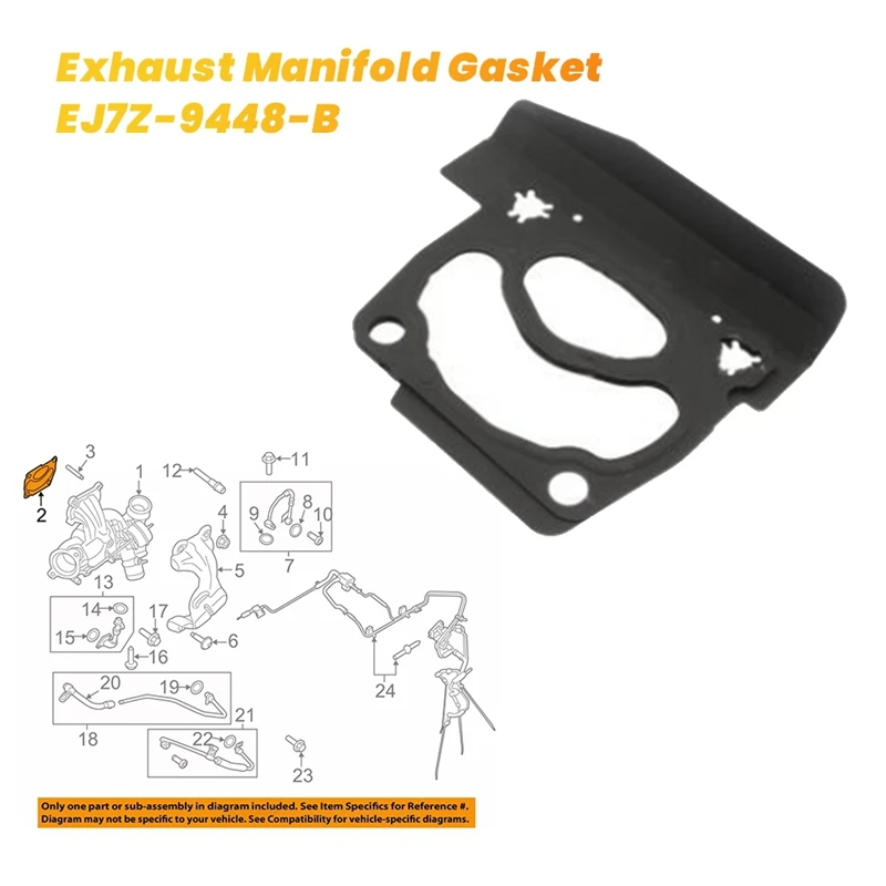 Car Exhaust Manifold Gasket EJ7Z-9448-B For Ford Edge Escape Focus Fusion Explorer Mustang Lincoln MKC 15-19 EJ7Z9448B