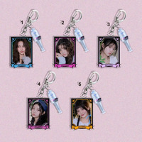 Korea Popular Girls Team Acrylic Keychain Cartoon Figure YUNAH MOKA WONHEE Light Stick Pendant Keyring Fans Gift Bag Accessories