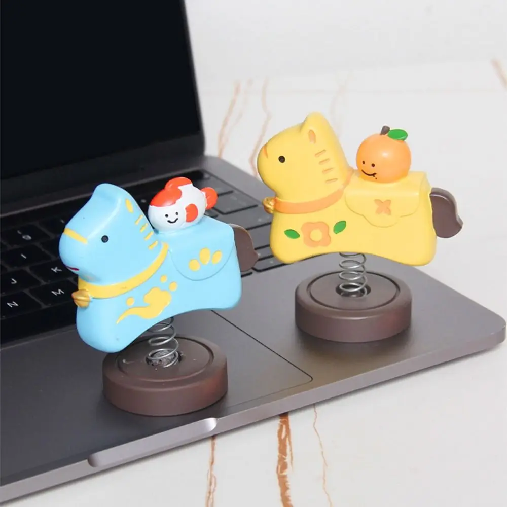 الكرتون زودياك الحصان الحلي يدويا هزاز زودياك الحصان الديكور DIY بها بنفسك الحرفية مع الربيع الراتنج الكرتون تمثال الحصان #4