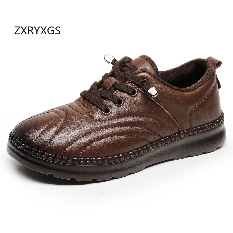 

ZXRYXGS 2025 Temperament Elegant Autumn Winter Shoes Warm Flats Women Shoes Flat Soft Sole Non-slip Casual Sneakers Trendy Shoes