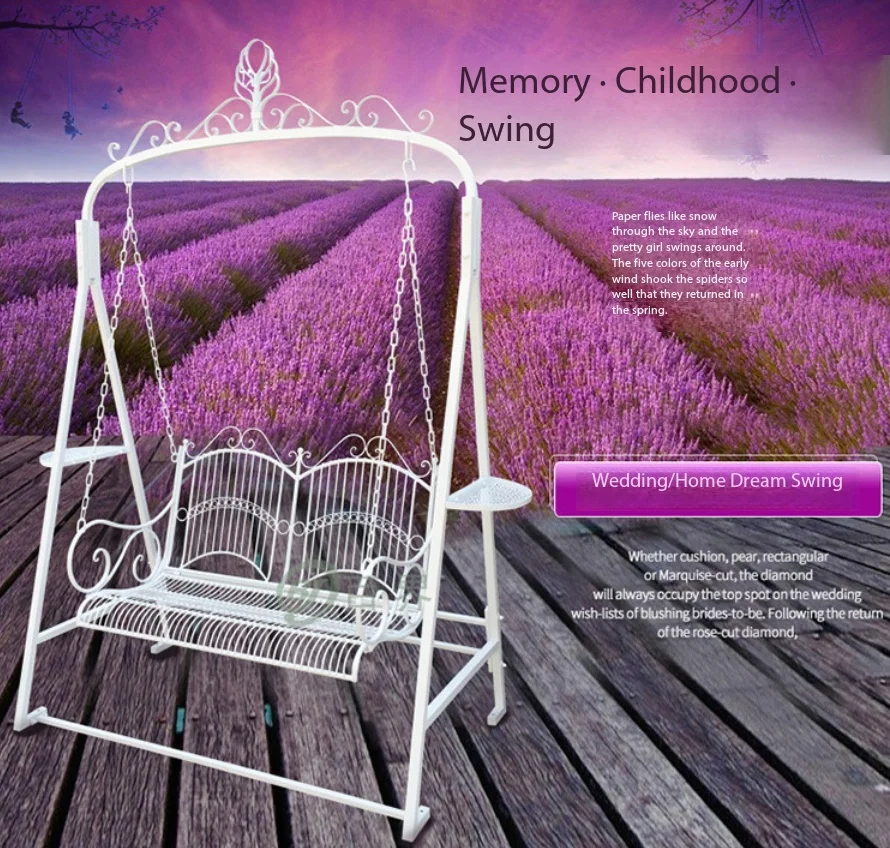 Iron Double Swing  Outdoor Children's Cradle  Patio Balcony Hanging Chair  Outdoor Lawn Wedding Event Photography Props