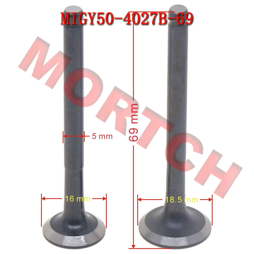 GY6 50cc 60cc 80cc 100cc 69mm INTAKE Inlet EXHAUST Valves Set Chinese 1P39QMB 1P39QMA Cylindr Head for Baotian Jonway scooter