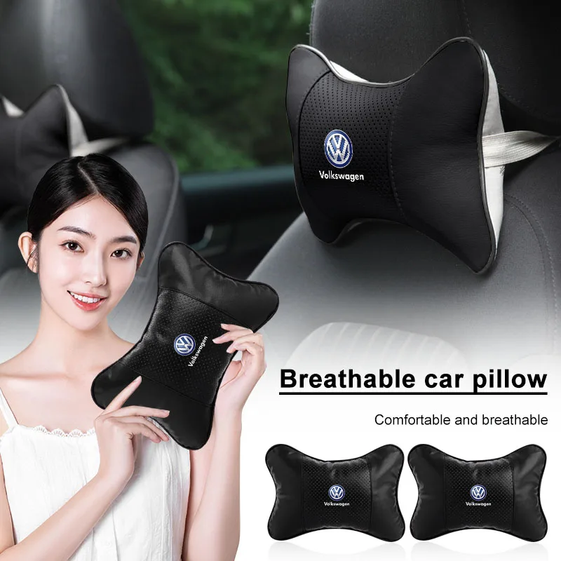 1/2Pcs Car Interior Headrest Seat Head Support Neck Pillow For Volkswagen VW Golf7 Mk7 Touran Up New Polo Jetta Passat B8 Tiguan