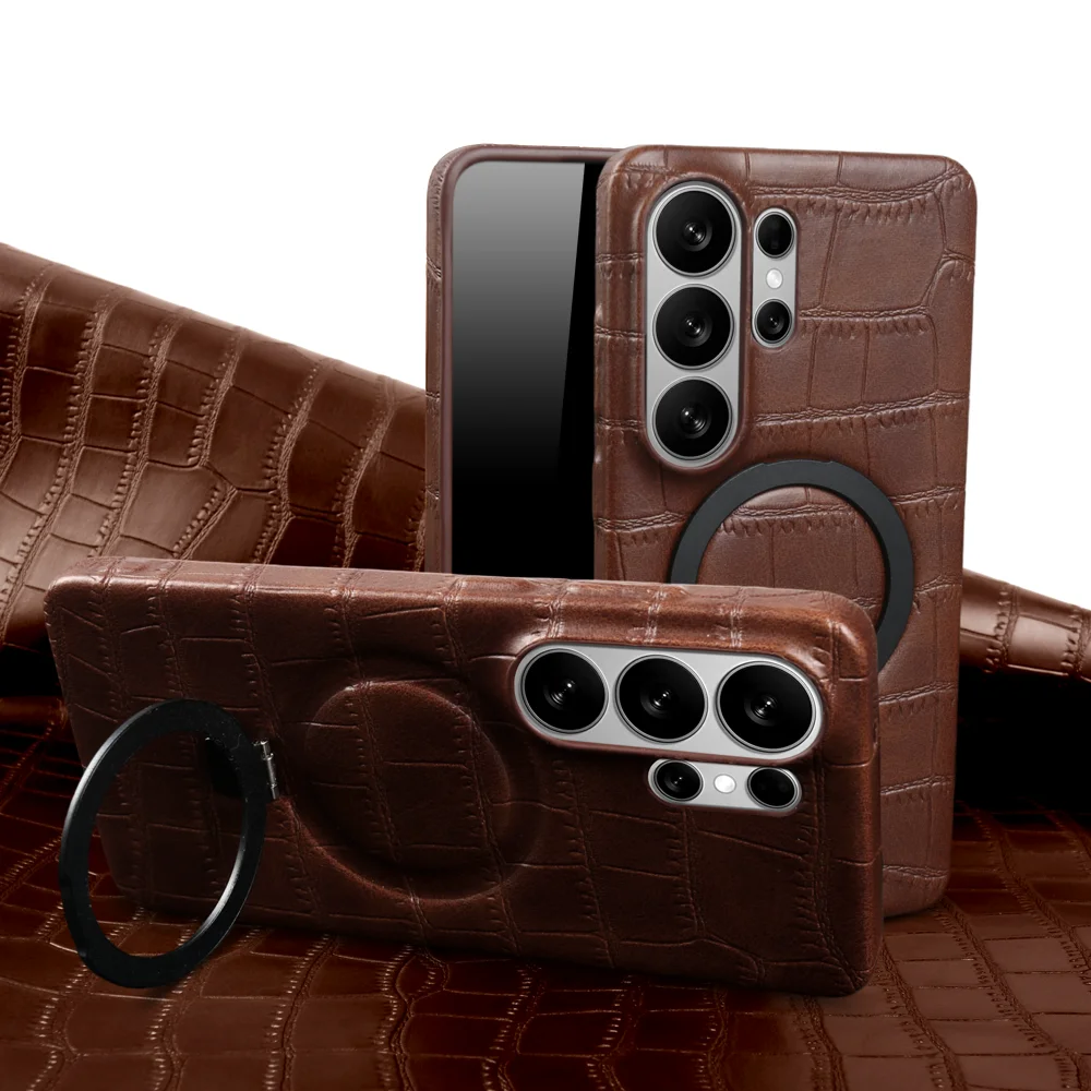 Magnetic Stand Holder Leather Phone Case For Samsung Galaxy S26 Ultra S25 Plus S24 FE S23 S22 S21 Back Cover Funda Coque Capa
