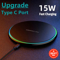 15W Wireless Charger Fast Charging Pad Dock Station For iPhone 15 14 Pro Max Induction For Samsung S23 S22 Xiaomi Huawei Oneplus