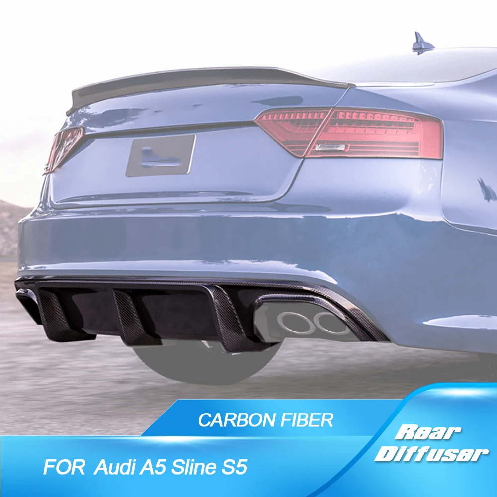 Carbon Fiber Rear Bumper Lip Diffuser Spoiler for Audi S5 Sline Sedan Convertible Coupe 2012 - 2016 Non A5 Standard