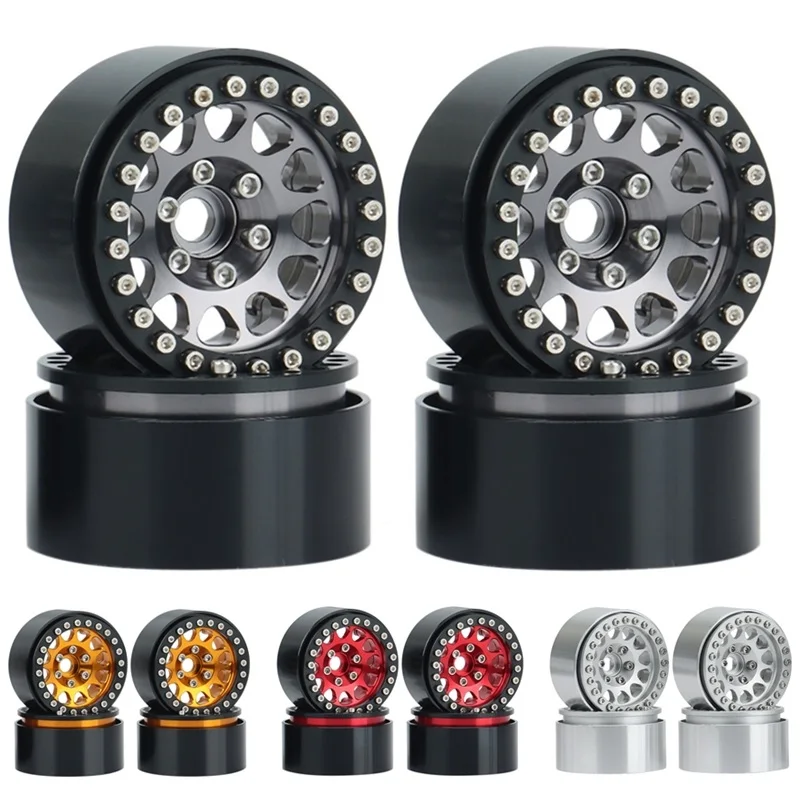 

4pcs Metal 1.9" Beadlock Wheel Rim Wheel Hub for 1/10 RC Crawler Car Axial SCX10 Traxxas TRX4 RC4WD D90 Redcat Gen8 VS4-10