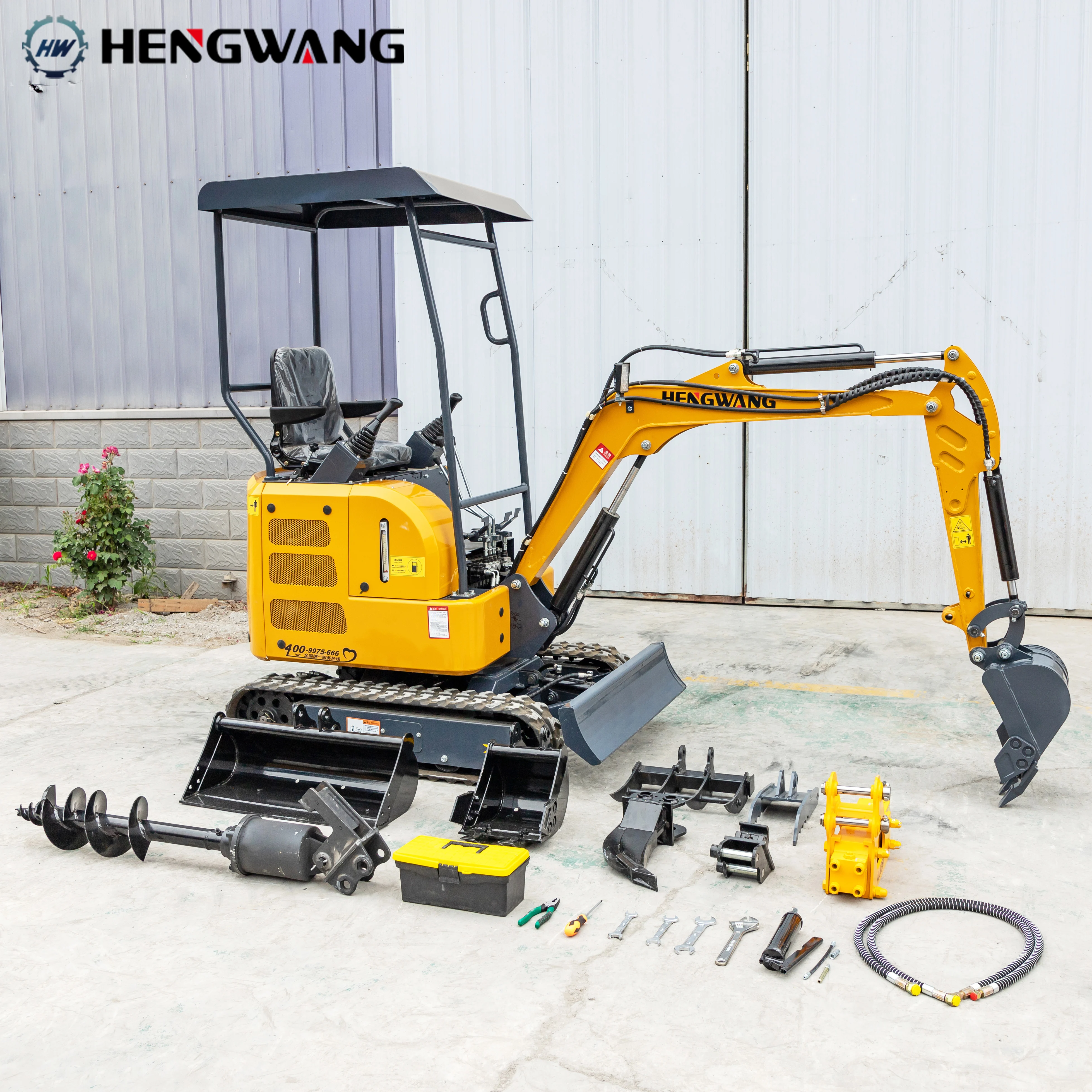 HW-17 Mini-rupsgraafmachine 1,7 ton 1 ton Minibagger CE-certificaat Hydraulische diesel Euro5-motor 1700 kg 1 ton graafmachine Op maat