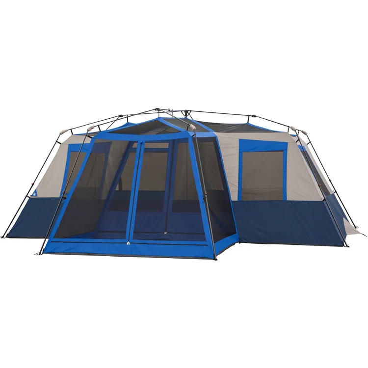 Roof Top Tents Factory Sale Camping Hiking Family Big Space Shelter Custom Outdoor 10-12 Person 3-Room Instant Cabin Tent