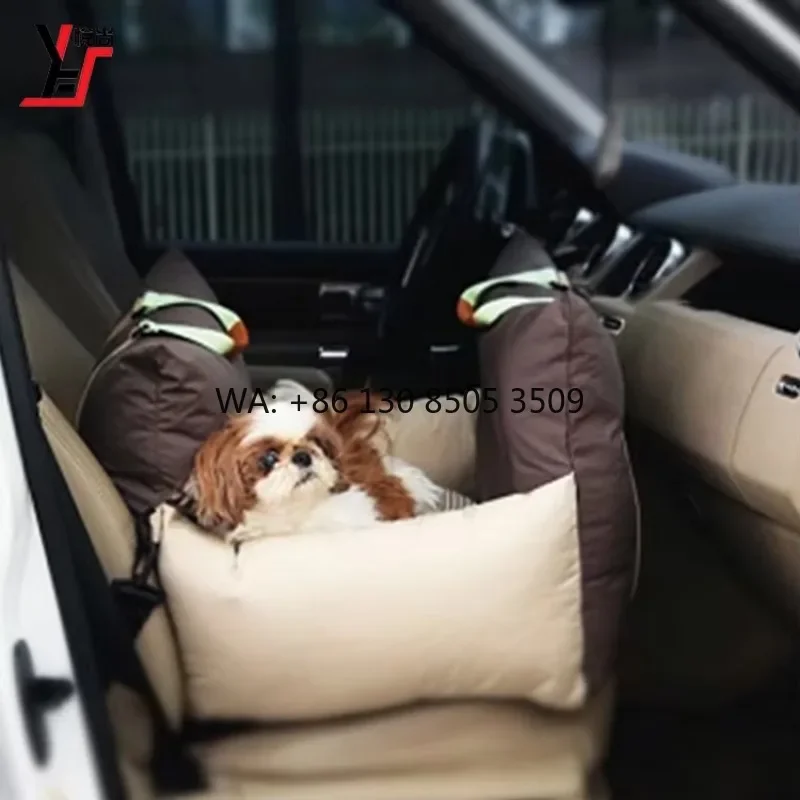 New Design Removeable Cover High Quality Spliced Brown Dog Car Bed for Car Compatible with Every Car