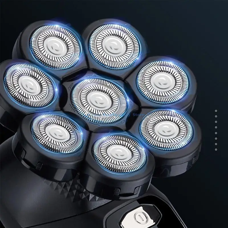 

MOLF Men 6 in 1 Cordless Electric Rotary Shavers Beard&Hair&Nose Trimmer for Facial Cleansing&Massage Brush IPX6-Waterpro