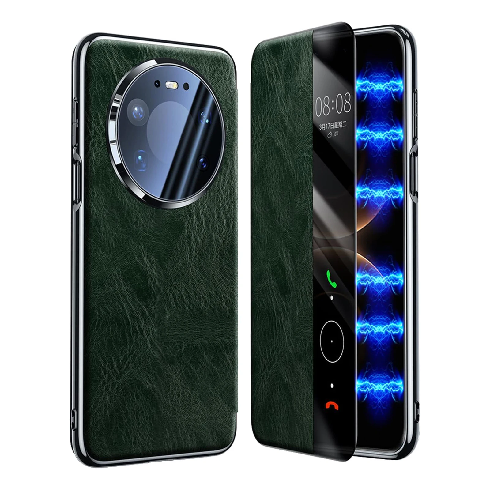 

Case for Huawei Mate 80 Pro Max/80 Pro/80 Smart Hibernation Flip Case Genuine Leather View Window Cover