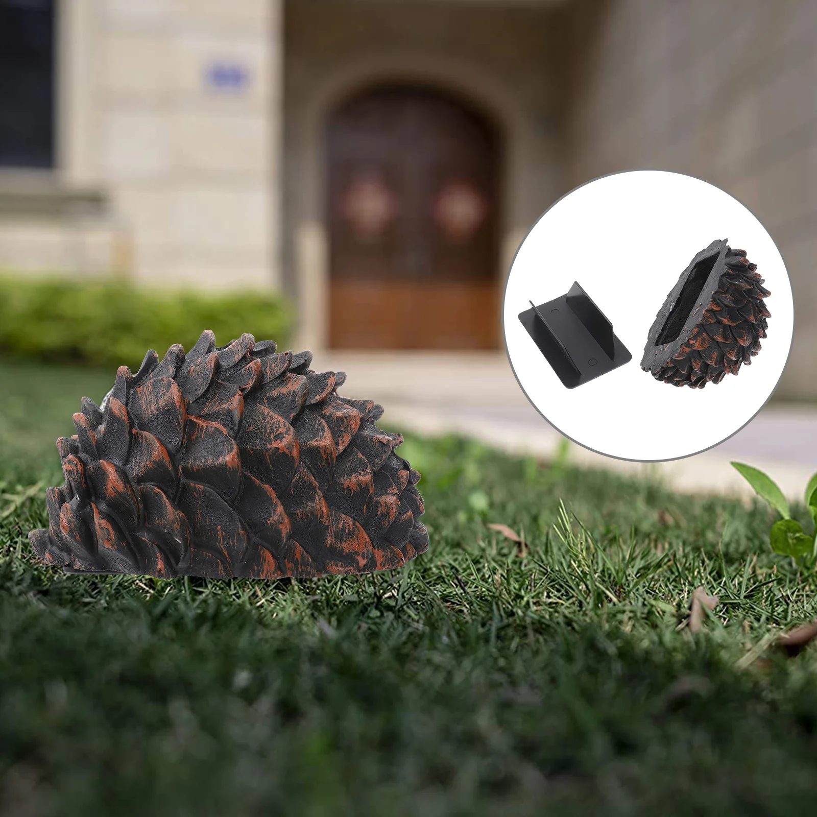 1Pcs Resin Key Box Pine Nut Shaped Imitation Stone Outdoor Security Storage Container Hidden Key Holder for Yard Garden