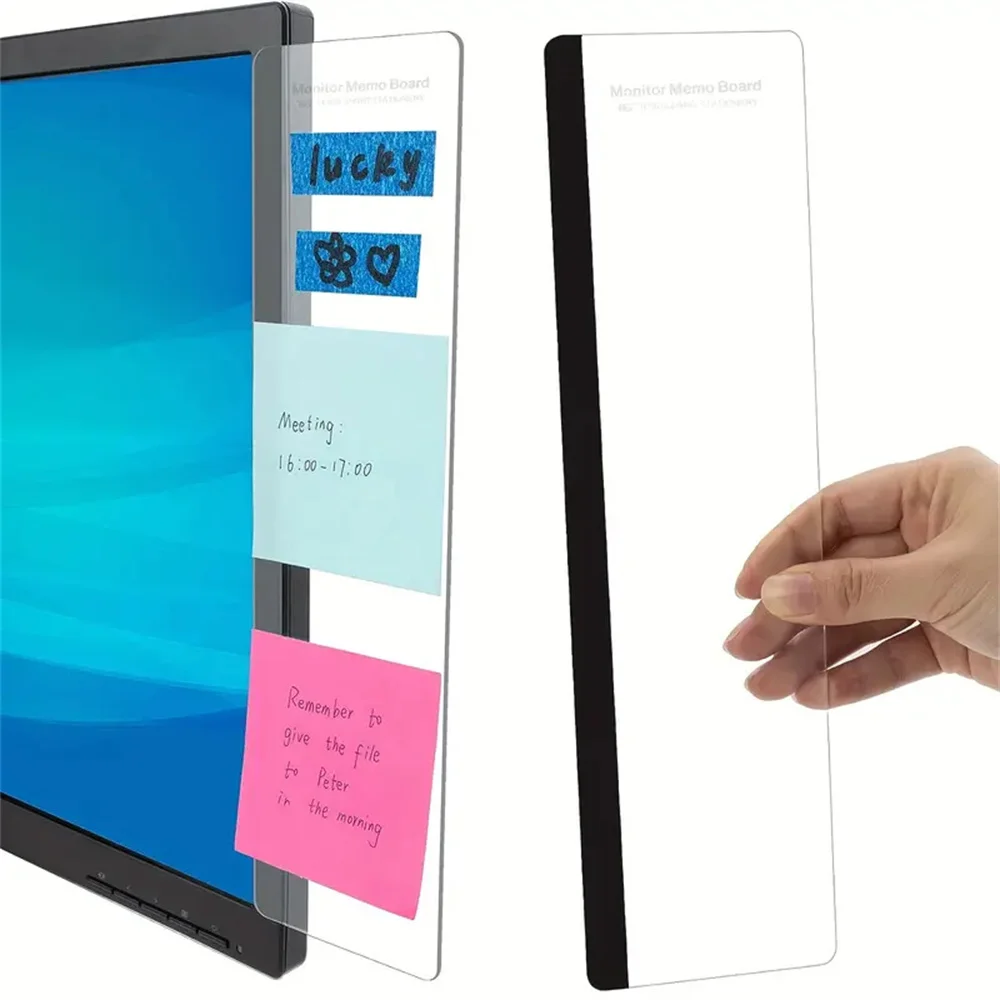 Sleek Monitor Memo Board Clip - Streamline Workspace, Enhance Decor with Durable Note Holder for Home & Office