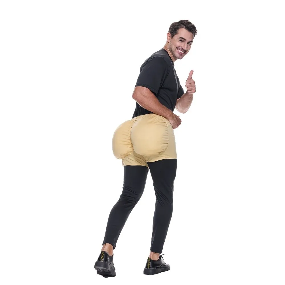 Realistic Fake Belly and Butt Pads Soft Sponge Big Stomach Fake Butt Cosplay Props Funny Unisex Padded Christmas Costume Props