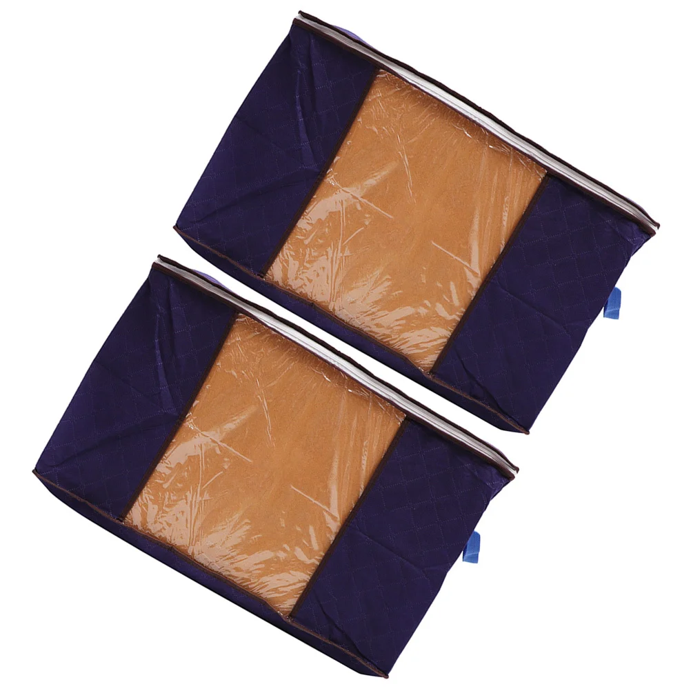 

2Pcs Moistureproof Bedding Storage Bags Large Capacity Foldable Quilt Comforter Organizer Clothes Storage for Travel Home Closet