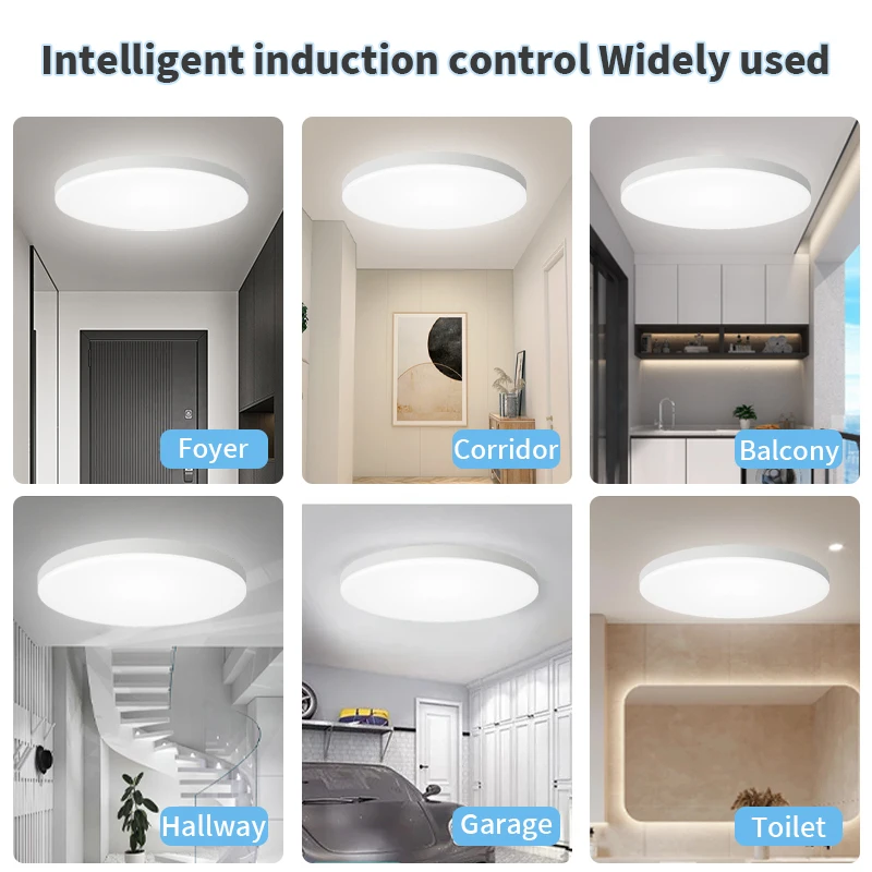 Motion Sensor Light 12W 18W 24W 36W Radar sensing Light For Balcony Bathroom Aisle Garage Led Celling Human body sensor light