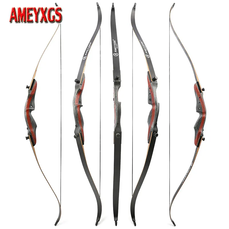 Archery 62inch Recurve Bow 20-50lbs American Hunting Bow Laminated Maple for Right Hand Shooting Training Target Accessories