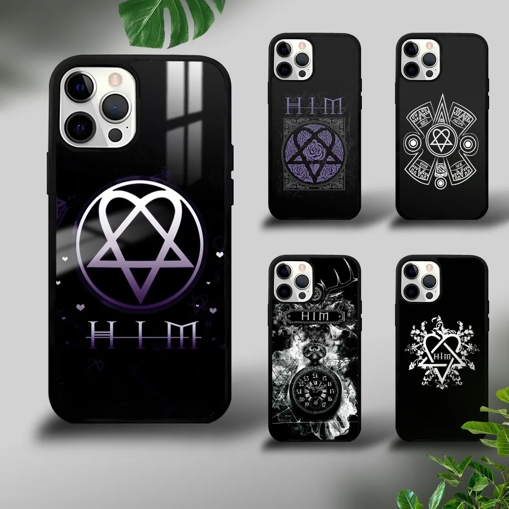 H-Him Ornate Heartagram Phone Case For iPhone 16 15 14 13 12 11 Pro Xs Max Mini Plus Celulares Hard Funda