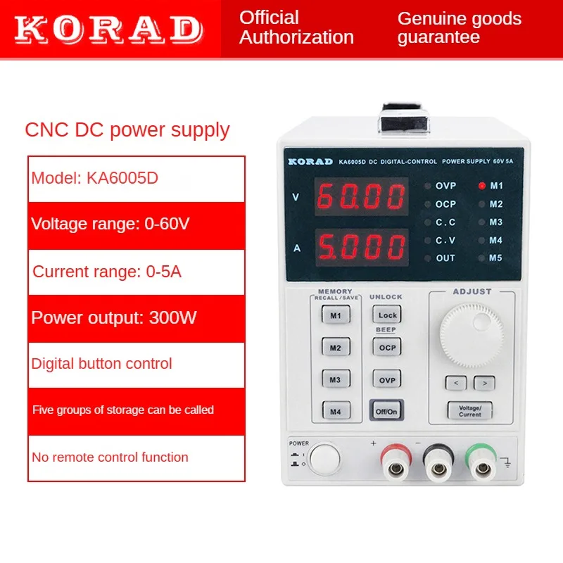 

KORAD KA6005D -Precision Variable Adjustable 60V, 5A DC Linear Power Supply Digital Regulated Lab Grade constant-current