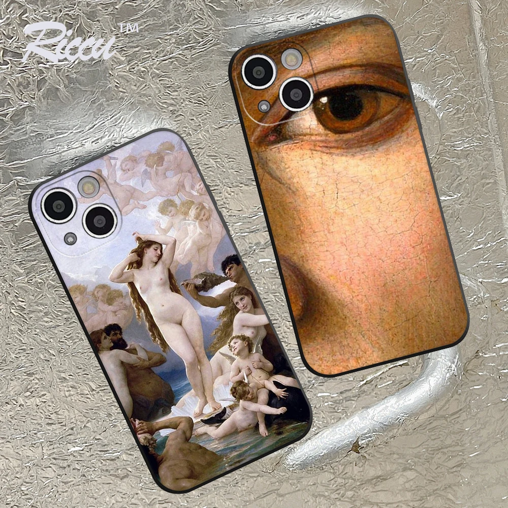 FOR IPhone 14 Trendy Soft Case for Iphone 14 11 12 Pro 8 7 Plus X 13 Pro MAX SE2020 XR XS RICCU-The Birth of Venus Soft Covers