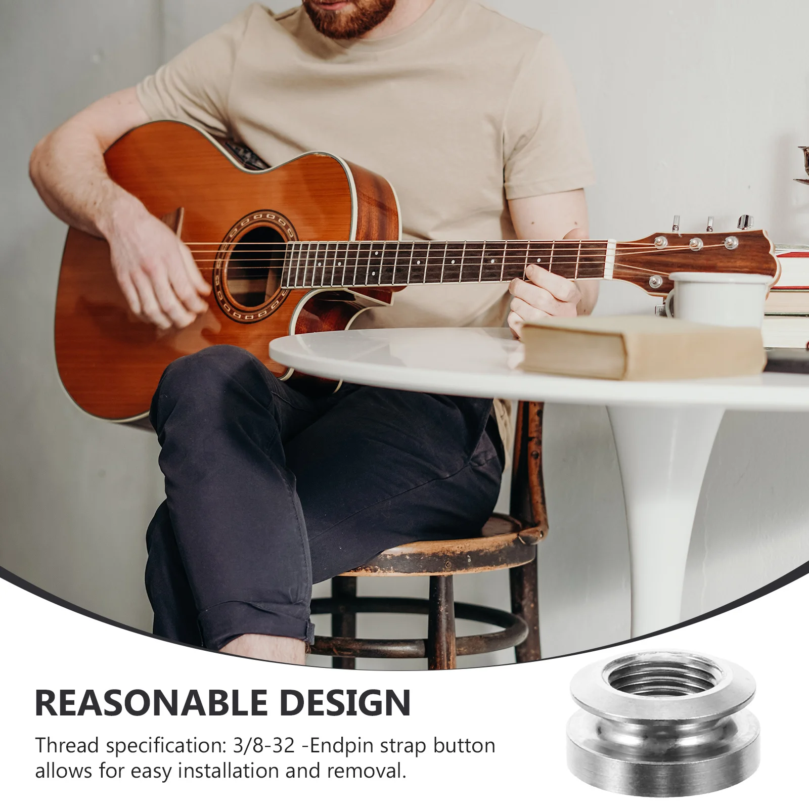 

Tail Cap Strap Button Acoustic Guitar Jack Strap Button 3/8-32 Thread Size For Acoustic Guitar Replacement Parts Accessory