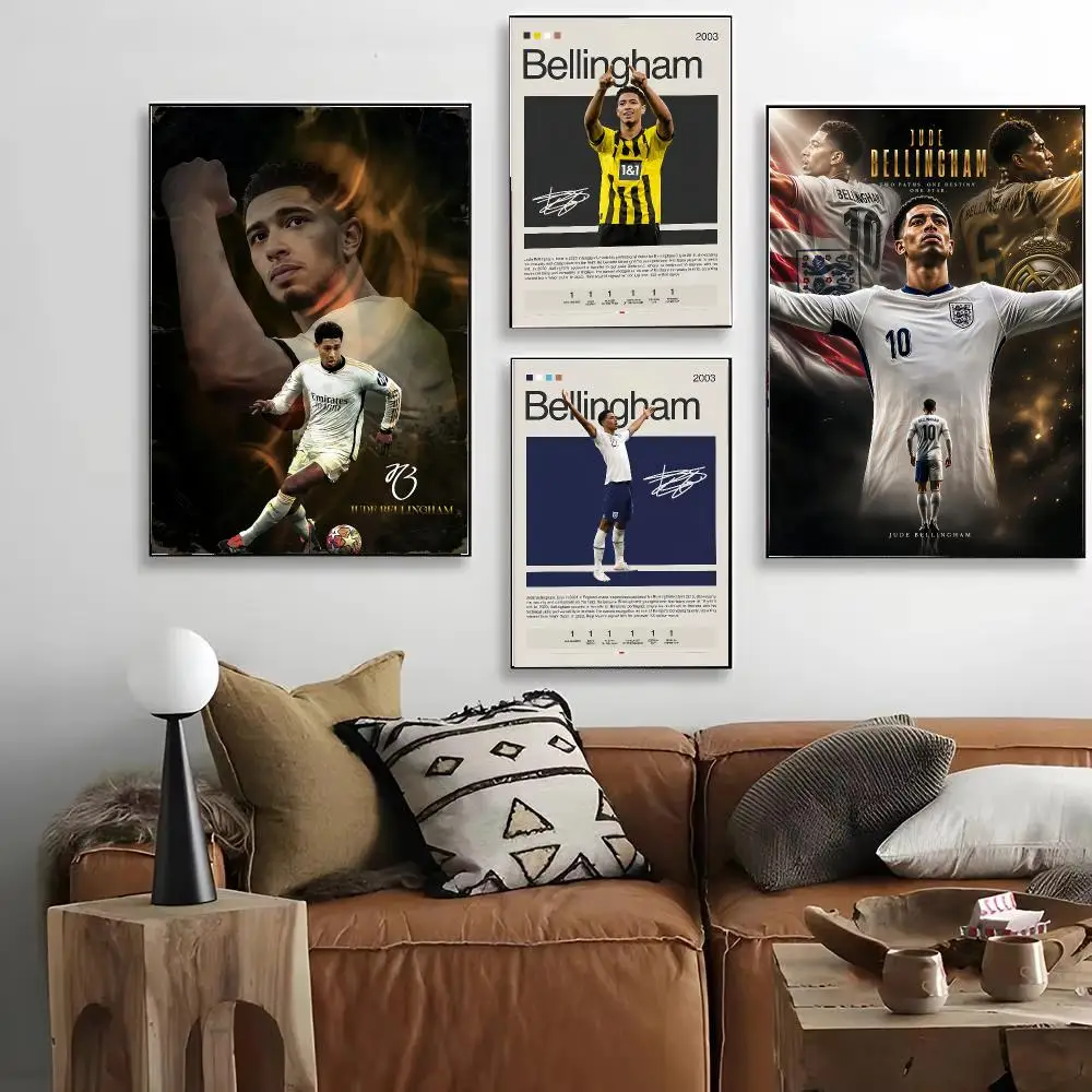 J-Jude Bellingham Poster HD Art Decorative Wall Art Waterproof Home Décor for Living Room Bedroom Café Stylish Gift