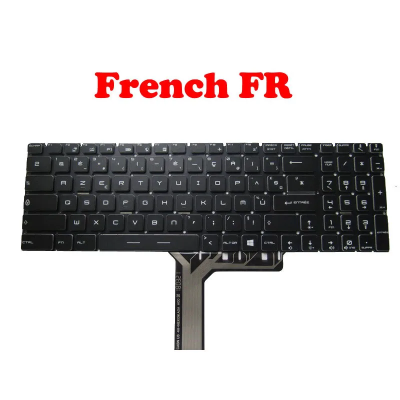 US JP RU FR Backlit RGB Keyboard For MSI GE63 GE73 7RC 7RD GE63 RAIDER RGB 8RE 8RF 8SE 8SF 8SG 9SE 9SF 9SG GE73VR GE63VR 7RE 7RF